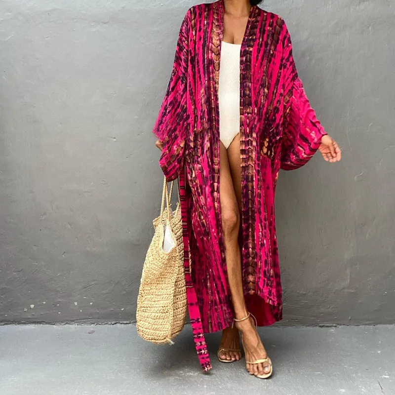 Esprit du Japon peignoir kimono coton tie-dye