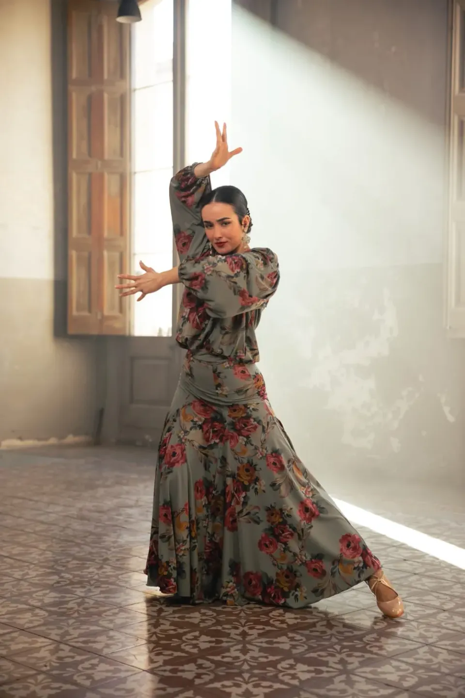 VIVA LA FERIA Cala jupe flamenca imprimée