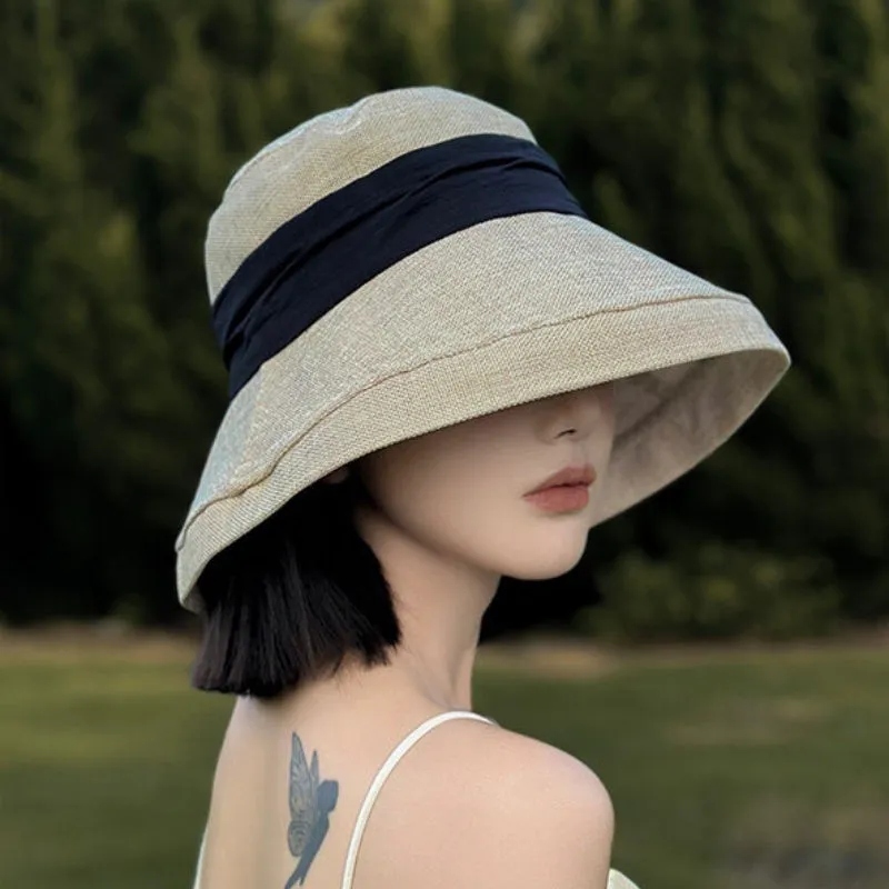 Esprit du Japon Chapeau Cloche Anti-UV Femme lin été
