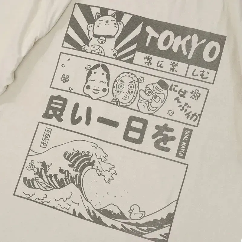 Japon style Tokyo Storm t-shirt oversize coton