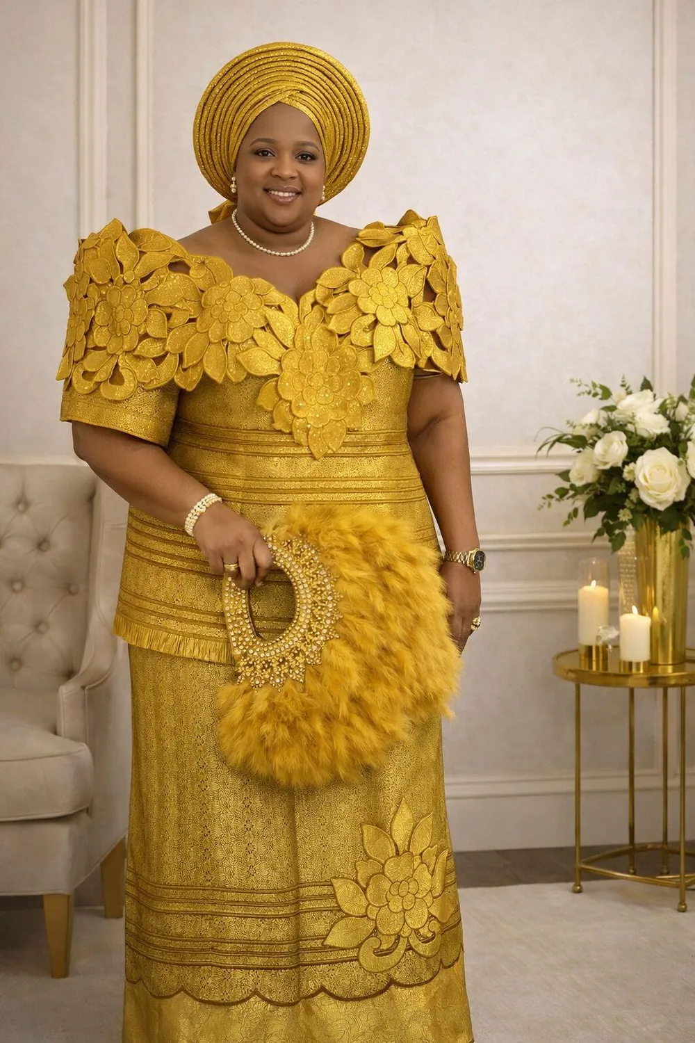 KAVAZI Thai Silk Butterfly Wrap Skirt Top And Head Wrap ensemble