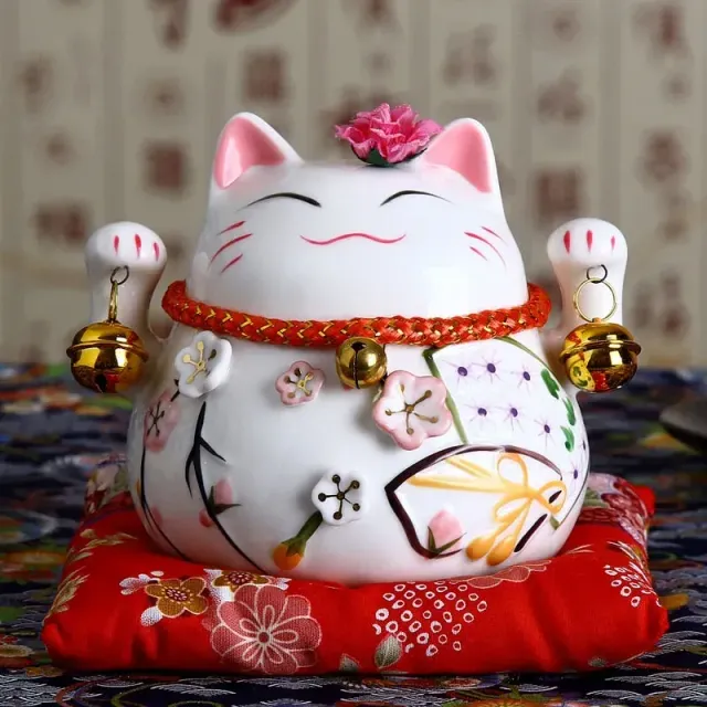 Japon style Maneki Neko 2 Pattes Levées chat porte-bonheur chance