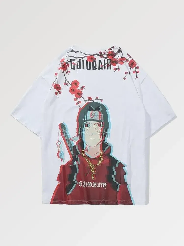 Japon style Itachi Uchiha Glitched Blossom t-shirt
