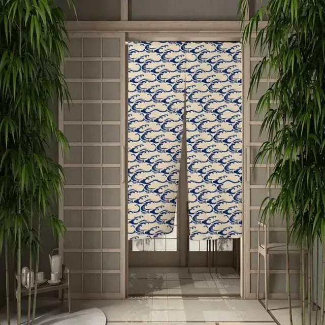 Japon style Noren 'umikaze' rideau style ukiyo-e
