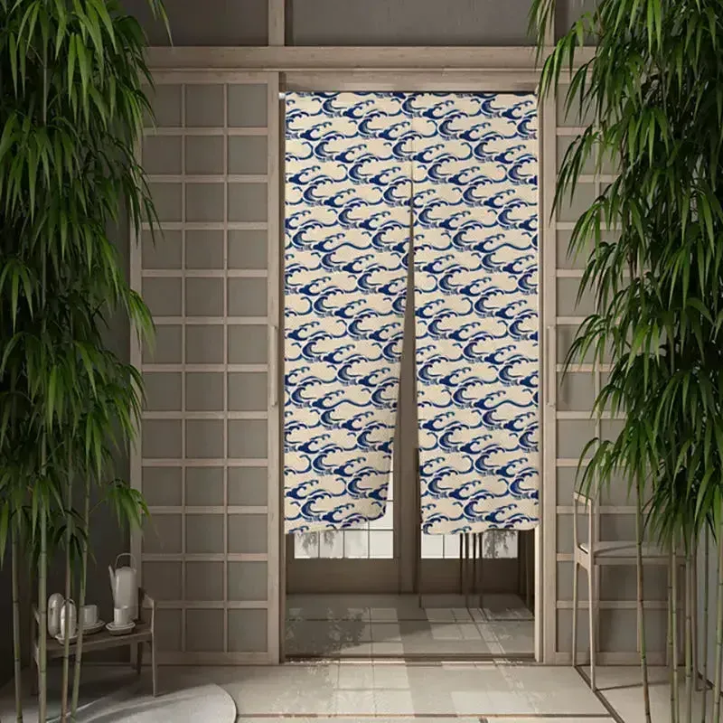 Japon style Noren 'umikaze' rideau style ukiyo-e