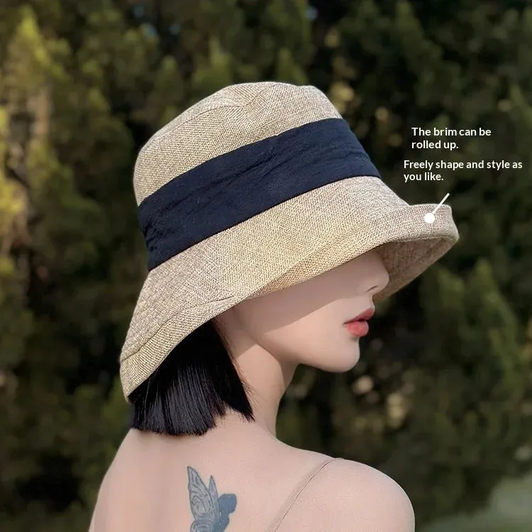Esprit du Japon Chapeau Cloche Anti-UV Femme lin été