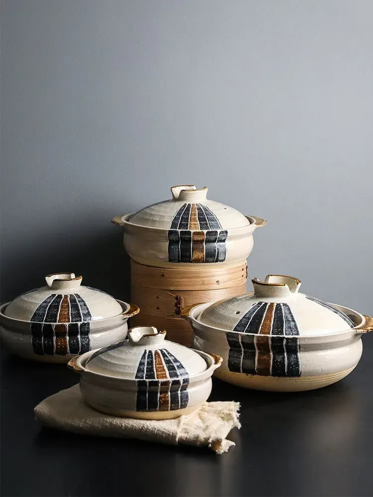 Japon style Kawaguchi pot en grès cuisson gaz