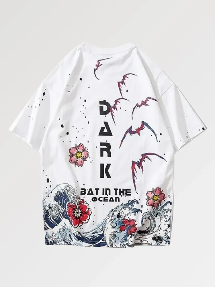 Japon style the Ocean t-shirt vague japonaise