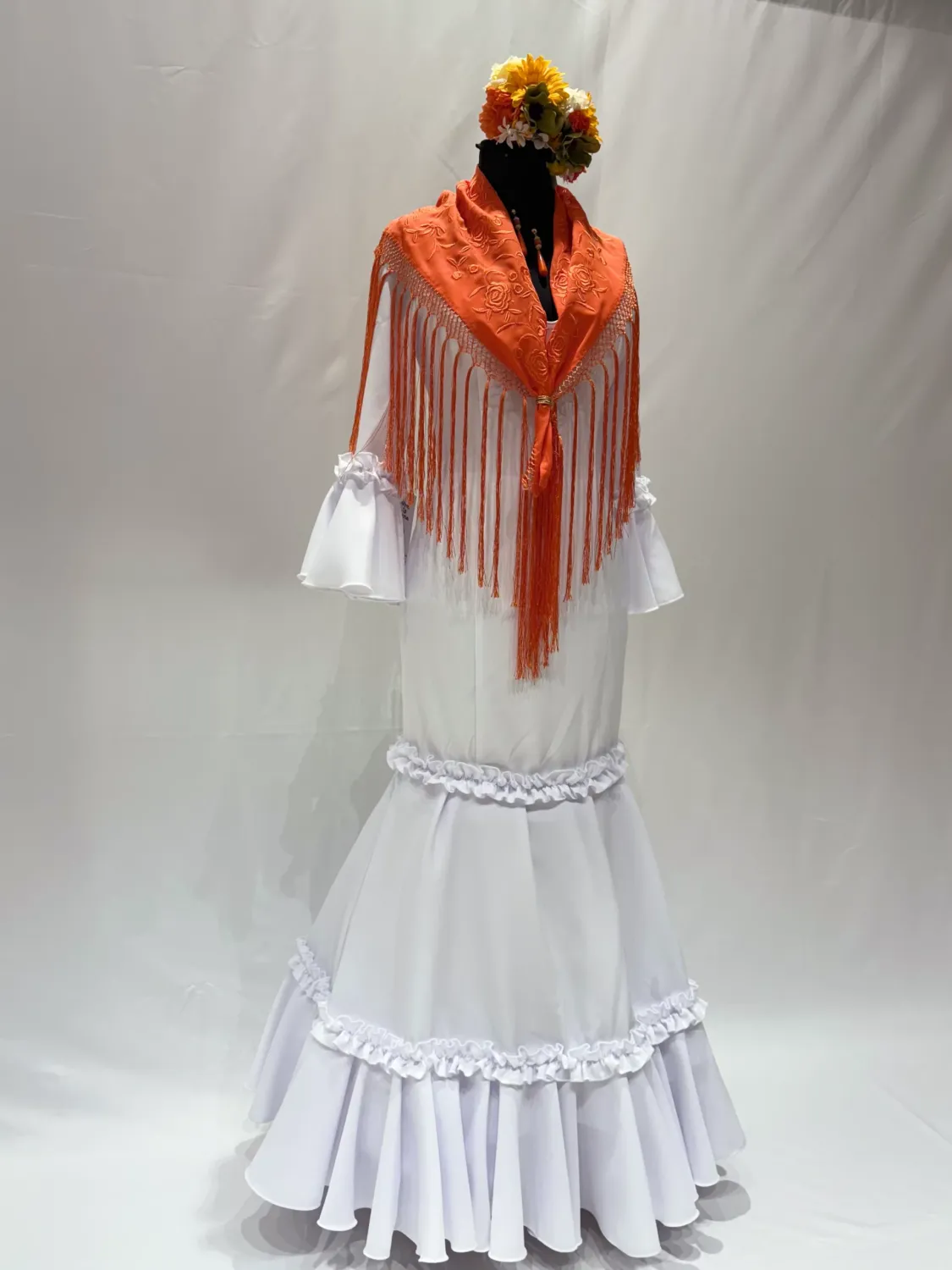 Viva La Feria robe flamenca Canastero Liso blanche unie