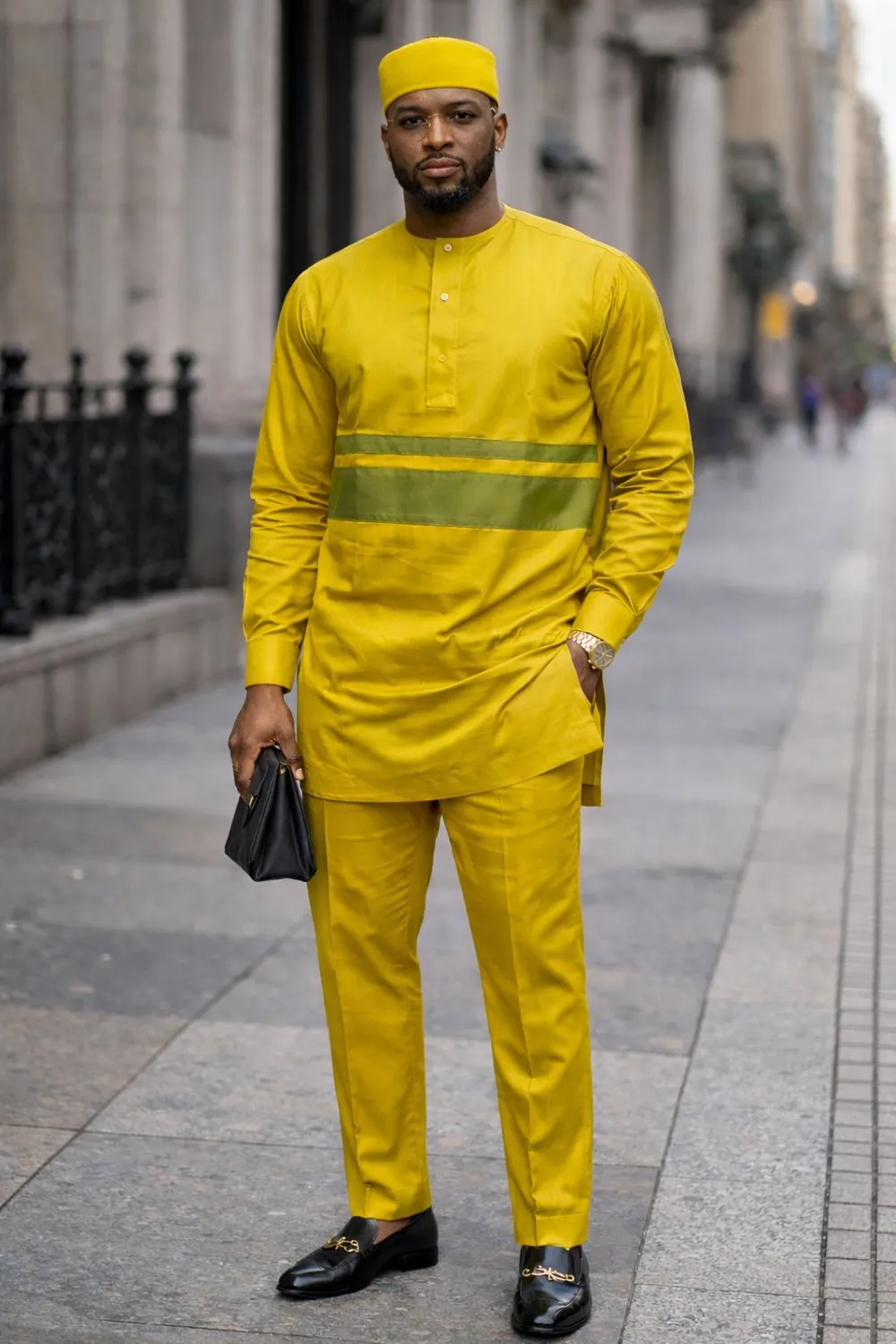 Kavazi ensemble homme pantalon top chapeau kufi