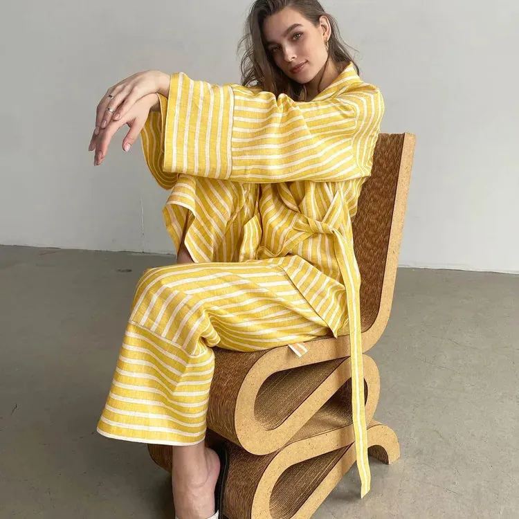 Esprit du Japon Ensemble Kimono rayé femme