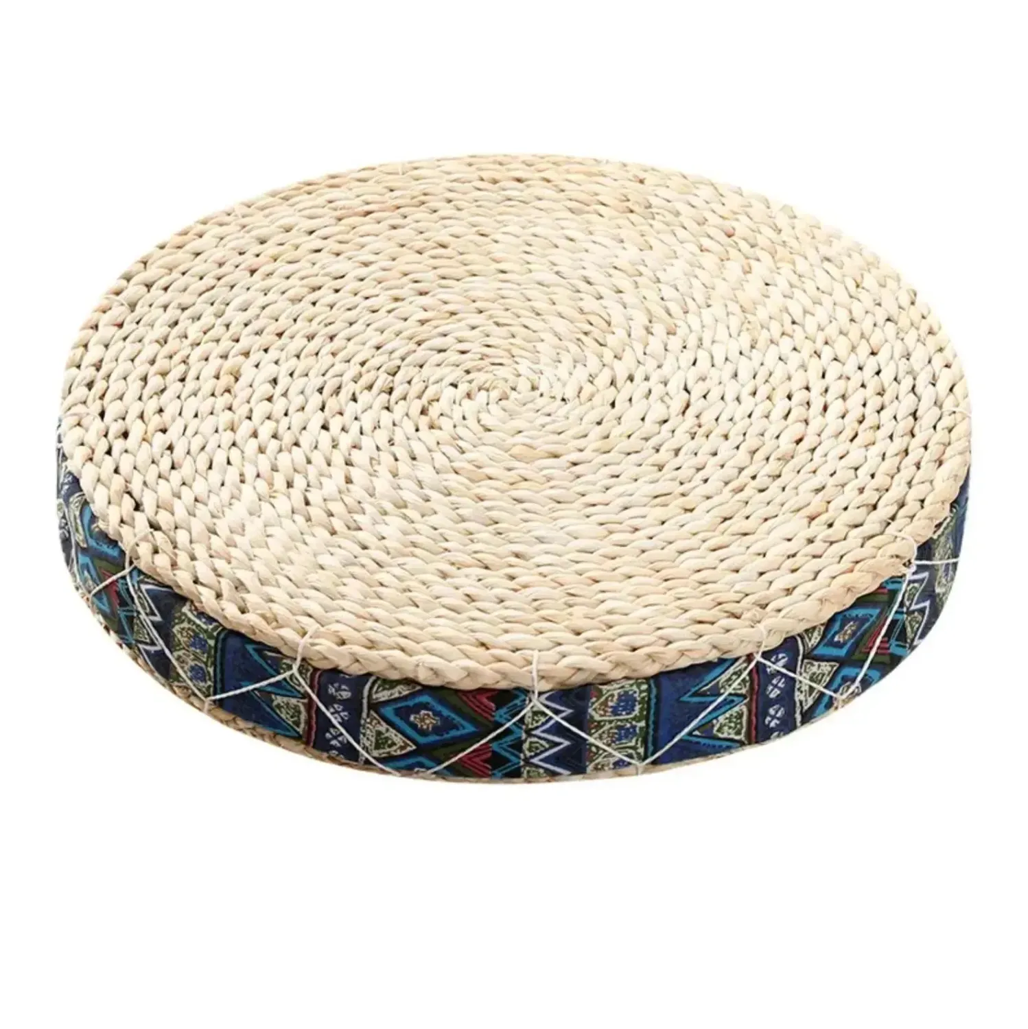 Japon style Anjo coussin de sol paille tressée ronde