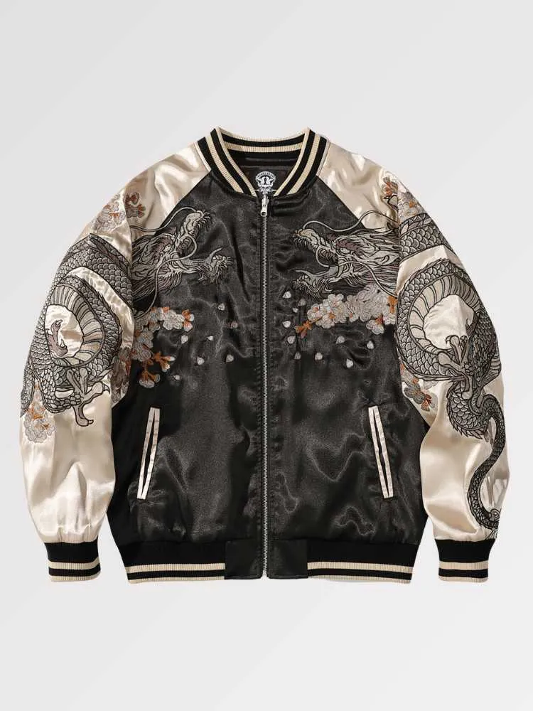 Japon style Sushana bomber japonais coton brodé
