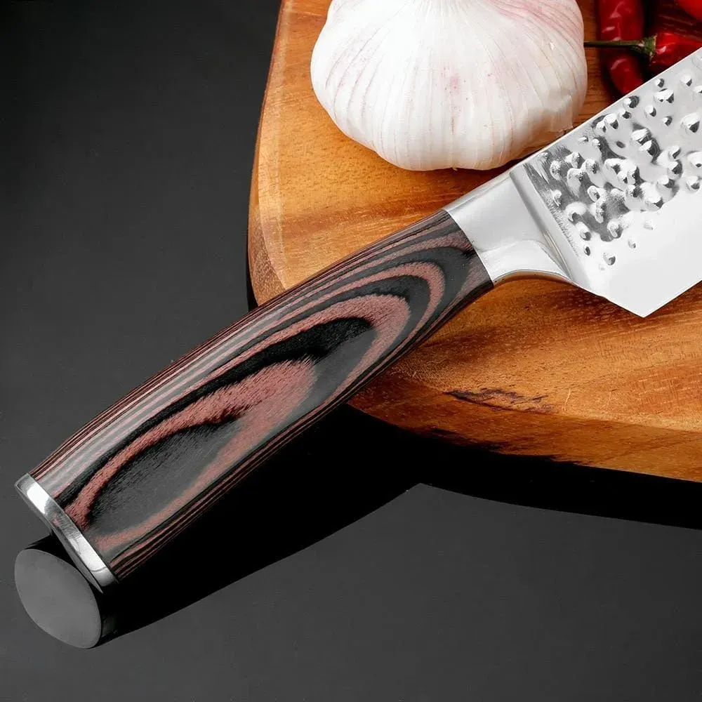 Japon Style Kanmuri Set Couteaux Japonais Inox Bois