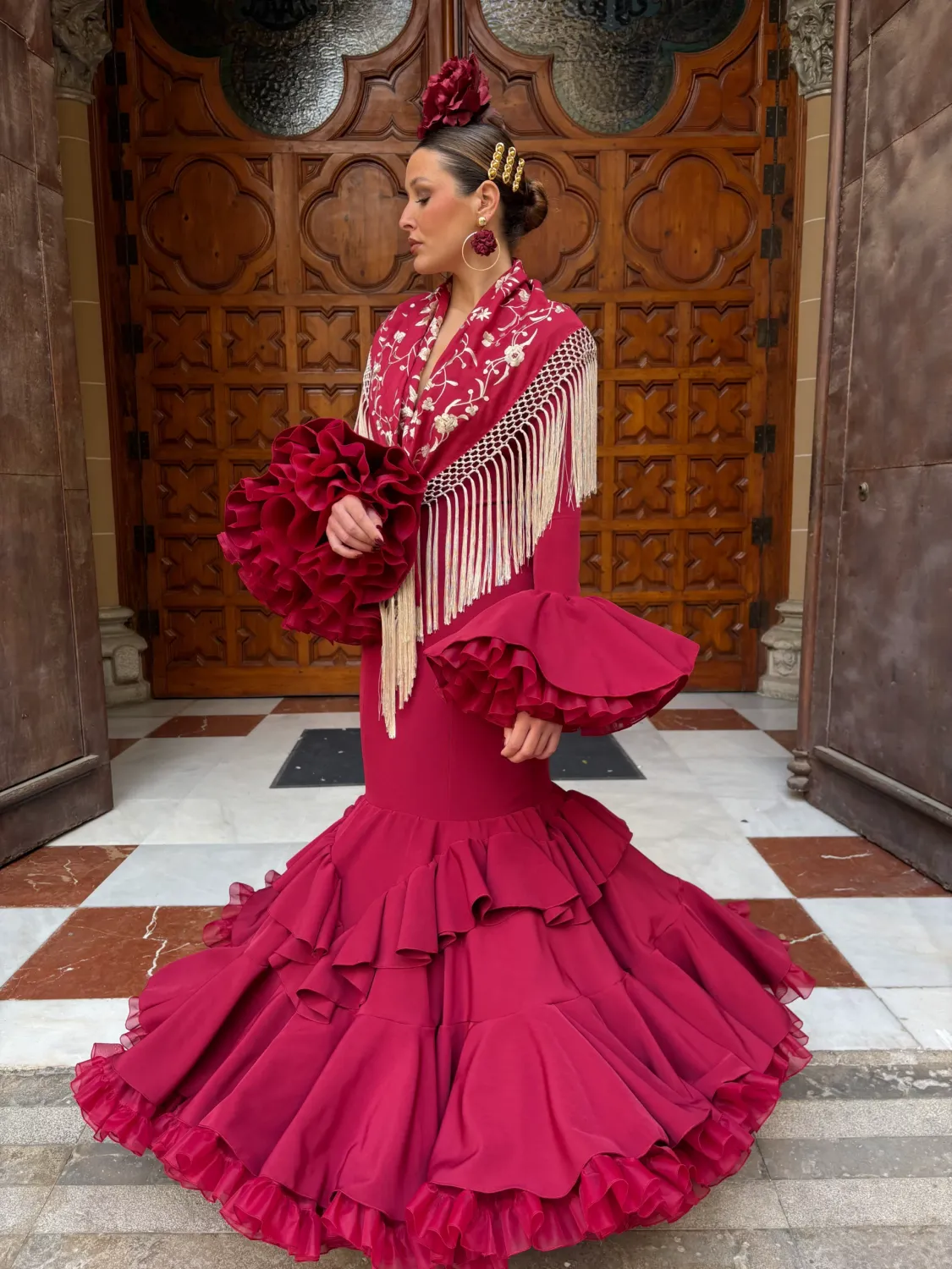 Viva La Feria Tulipán robe flamenca tissu extensible
