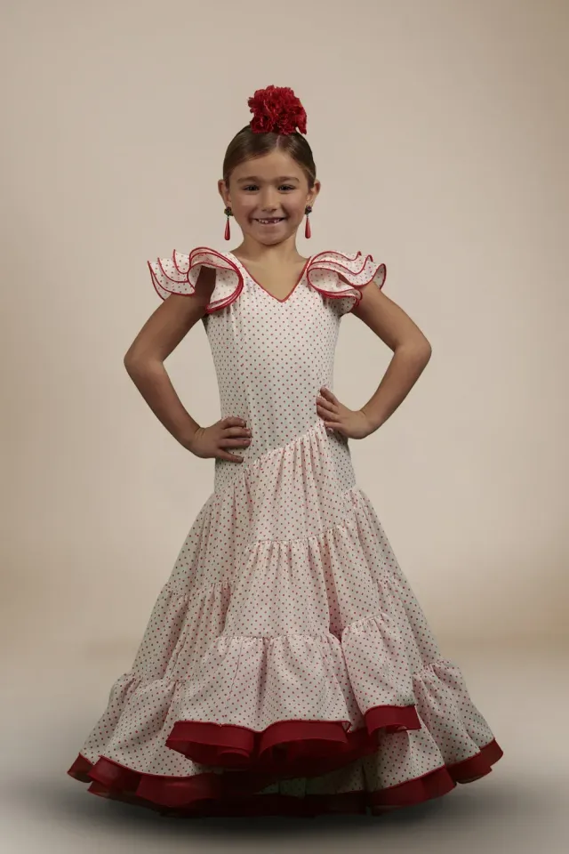 Viva la Feria Vicky robe flamenco fille pois extensible