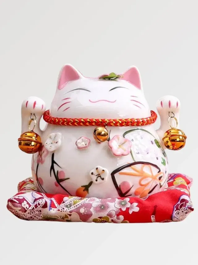 Japon style Maneki Neko Clochettes figurine chance