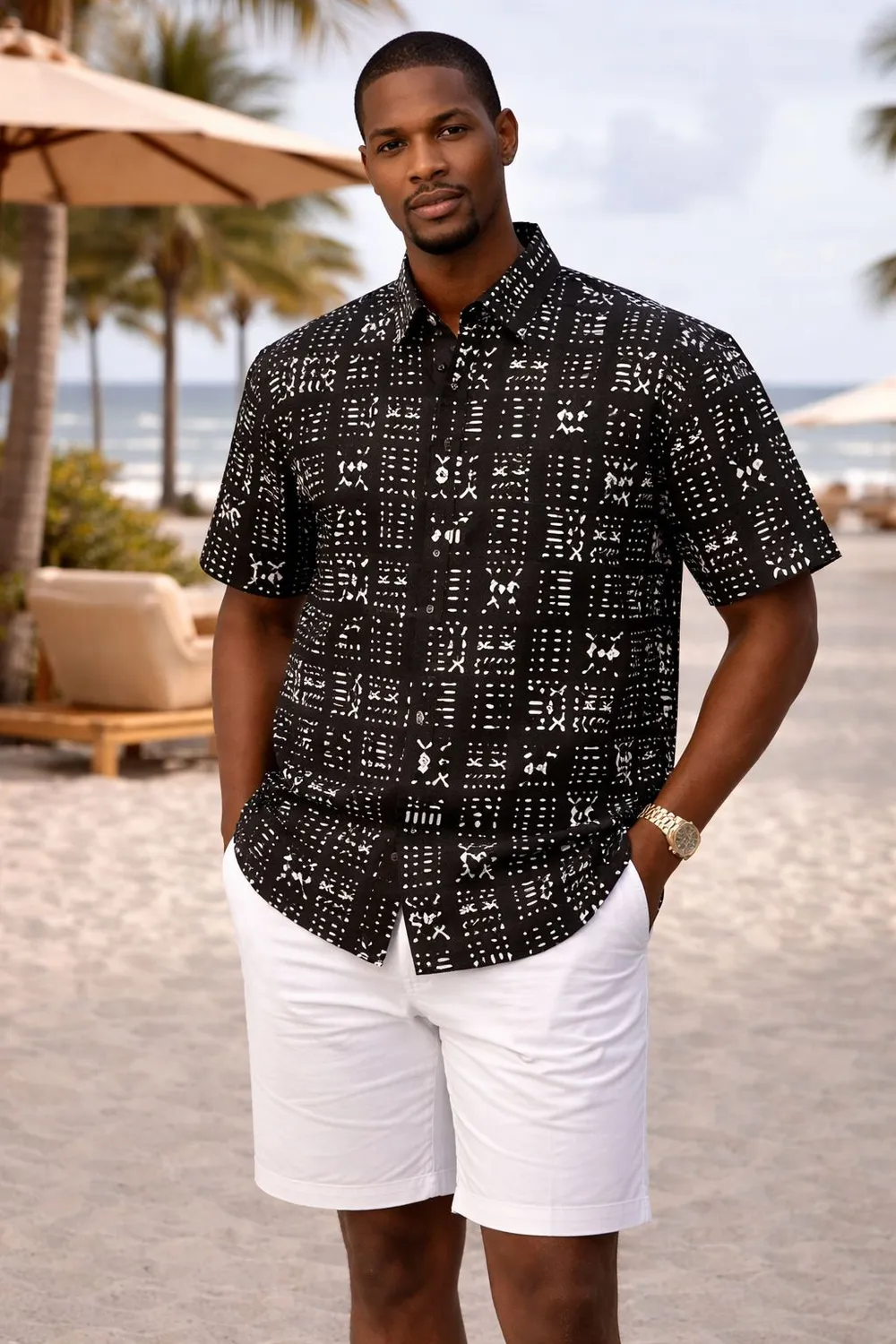 KAVAZI Men Short Sleeve Shirt chemise homme
