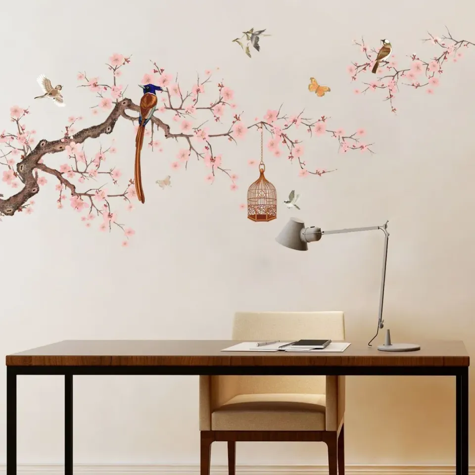 Japon style stickers cerisier japonais déco murale zen