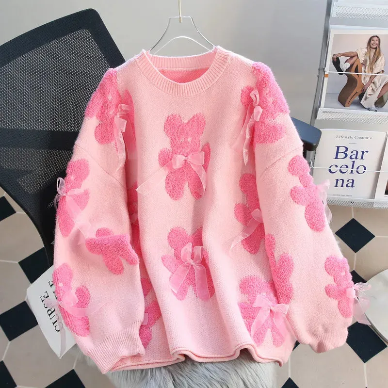 Esprit du Japon Pull Oversize Kawaii Japonais à Nœuds