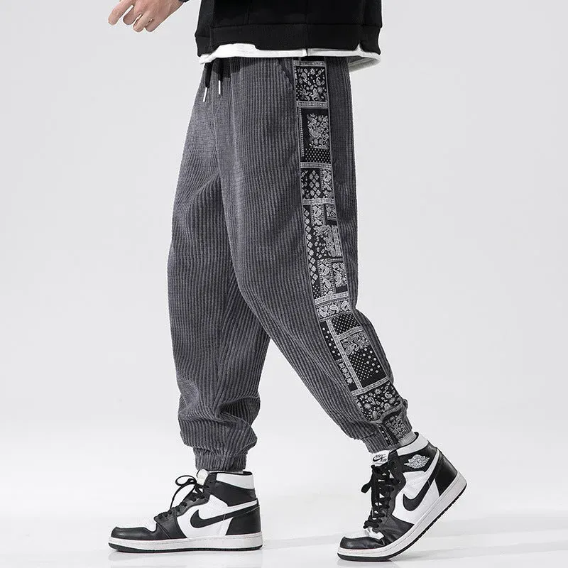 Japon style Yuya pantalon velours côtelé coupe droite