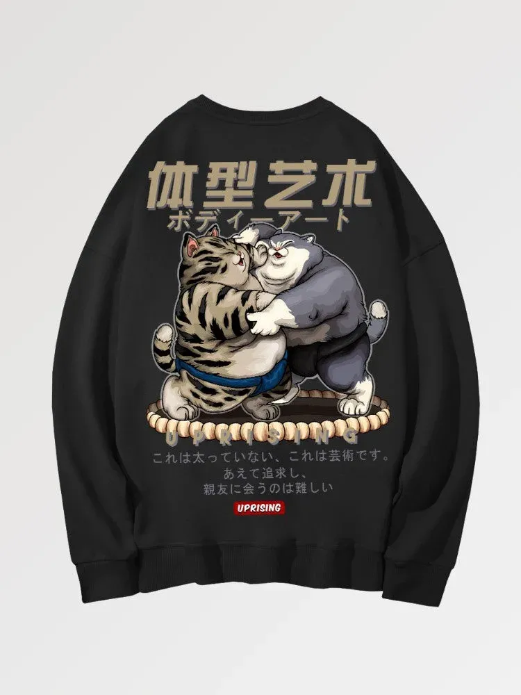 Japon style Hamatesano sweat imprimé japonais coton