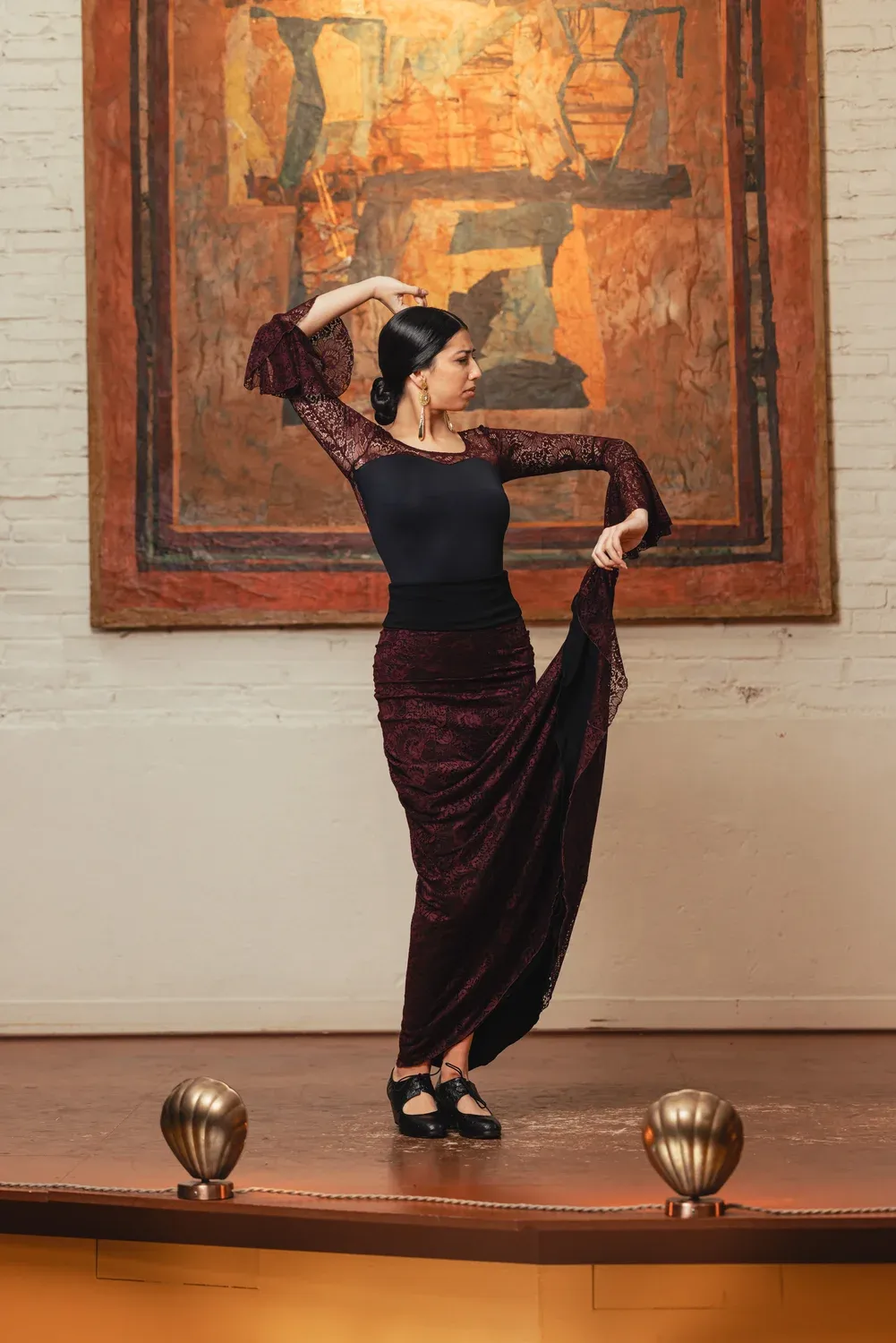 Viva La Feria Vejer jupe danse flamenco blonda