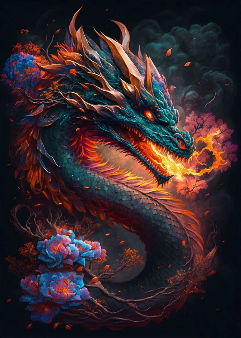 Japon style Tableau Dragon Japonais tableau mural
