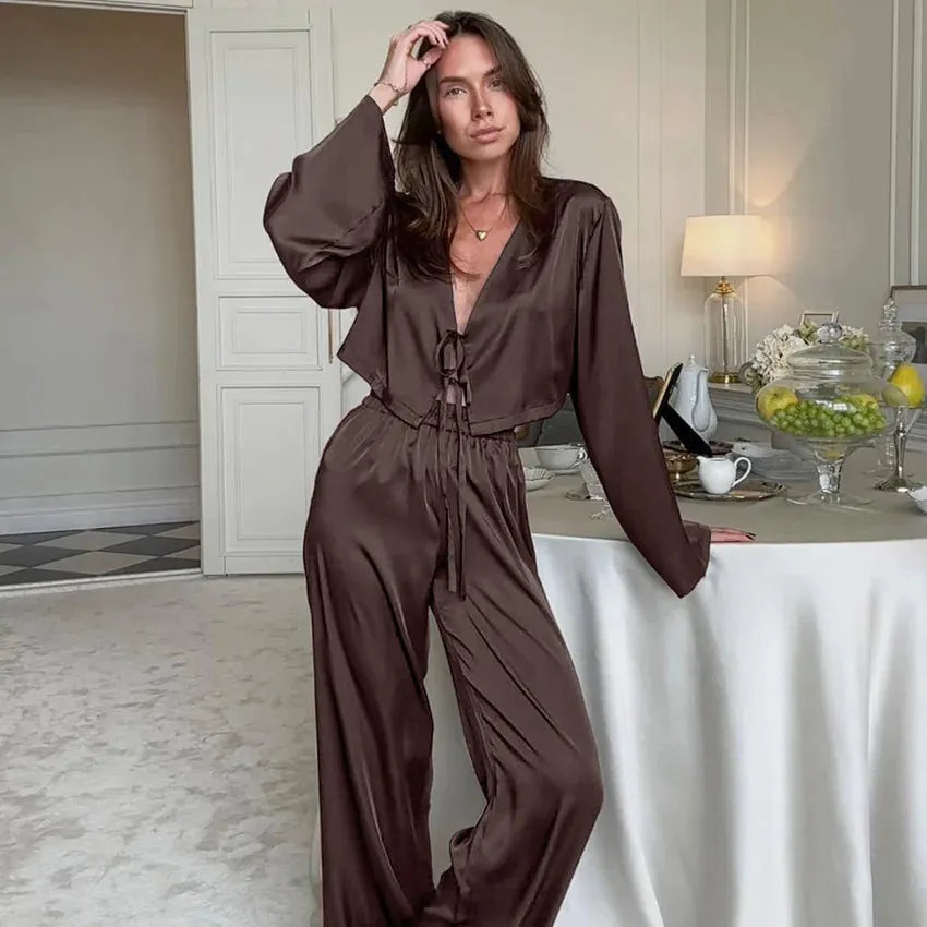 Esprit du Japon Pyjama Kimono satiné femme