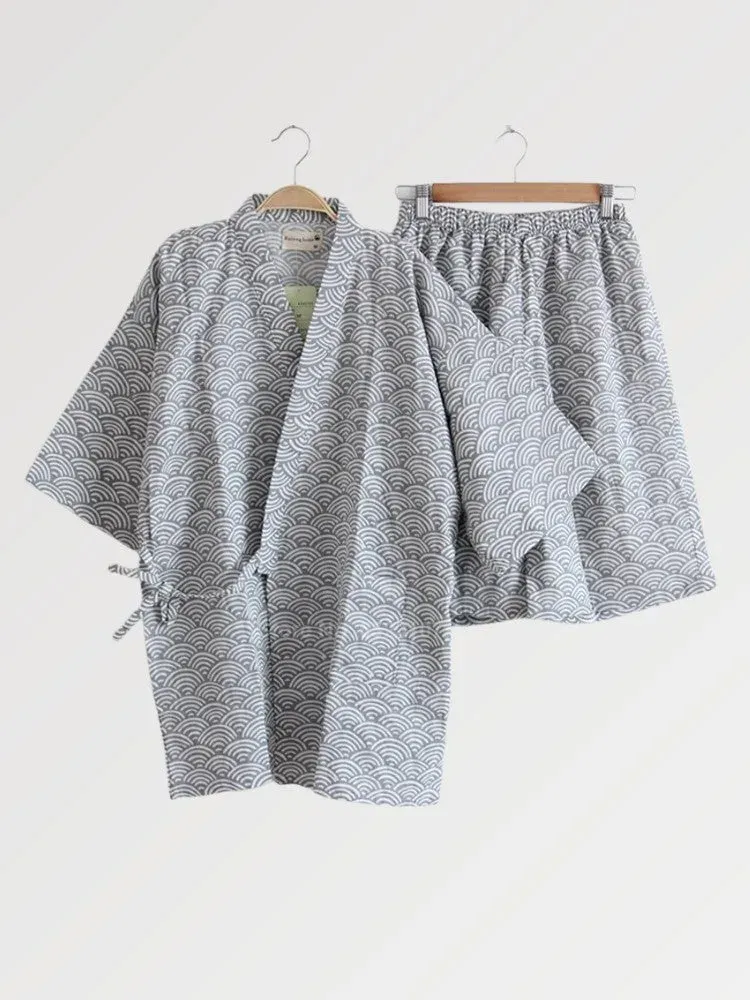 Japon style Takomatsu pyjama japonais traditionnel noir