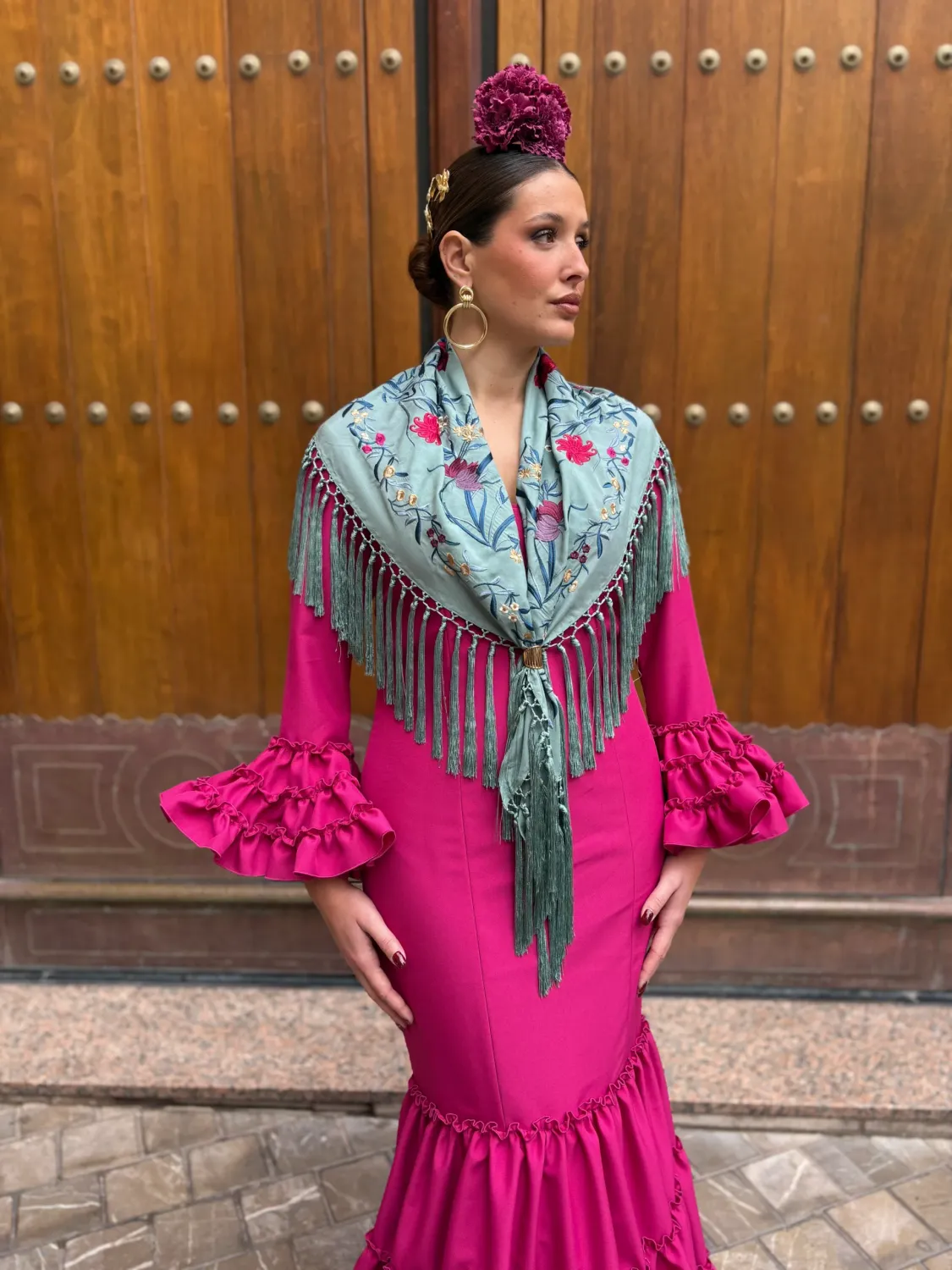 Viva La Feria Vanesa robe flamenca unie stretch canastero