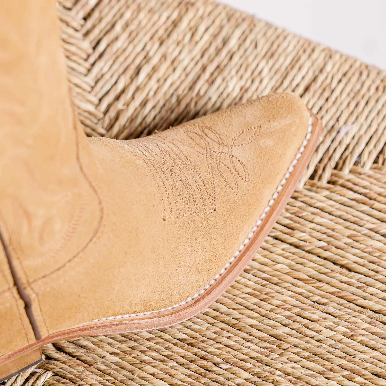 Mistral Santiag Afelpado bottes femme cuir velours