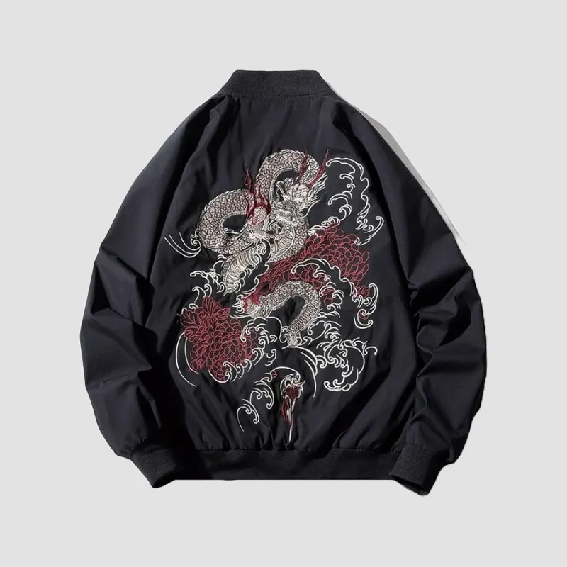 Japon Style bomber japonais à motifs sukajan