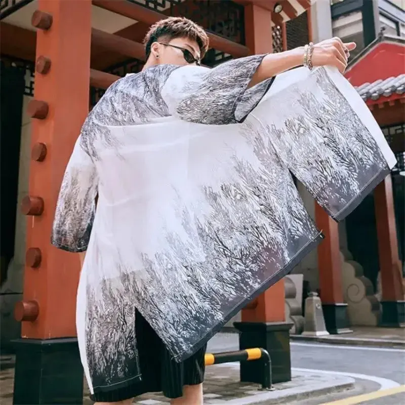 Japon style Kazuko veste kimono longue fluide