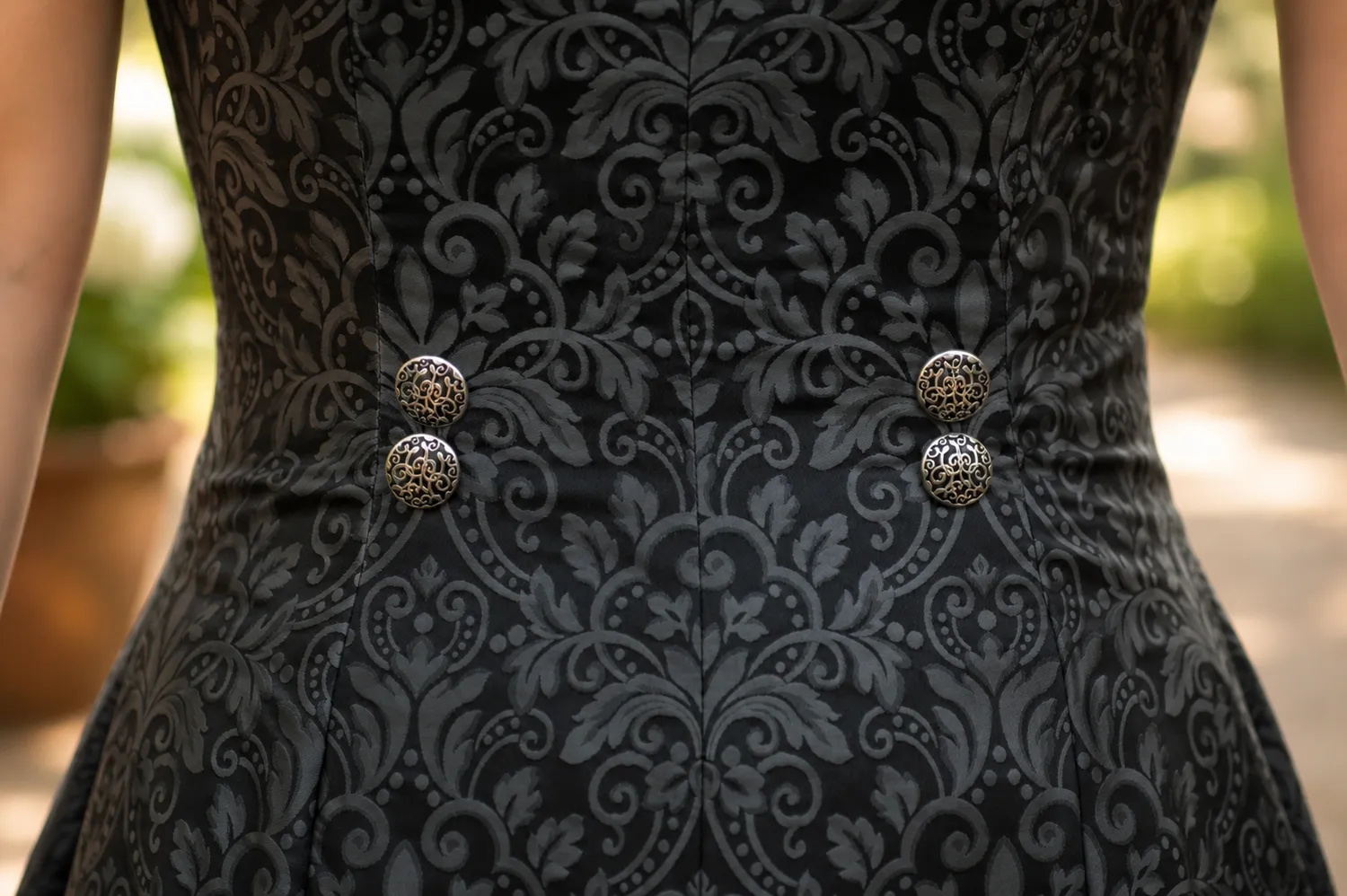 Geht's In Yseline robe damassée gris et noir