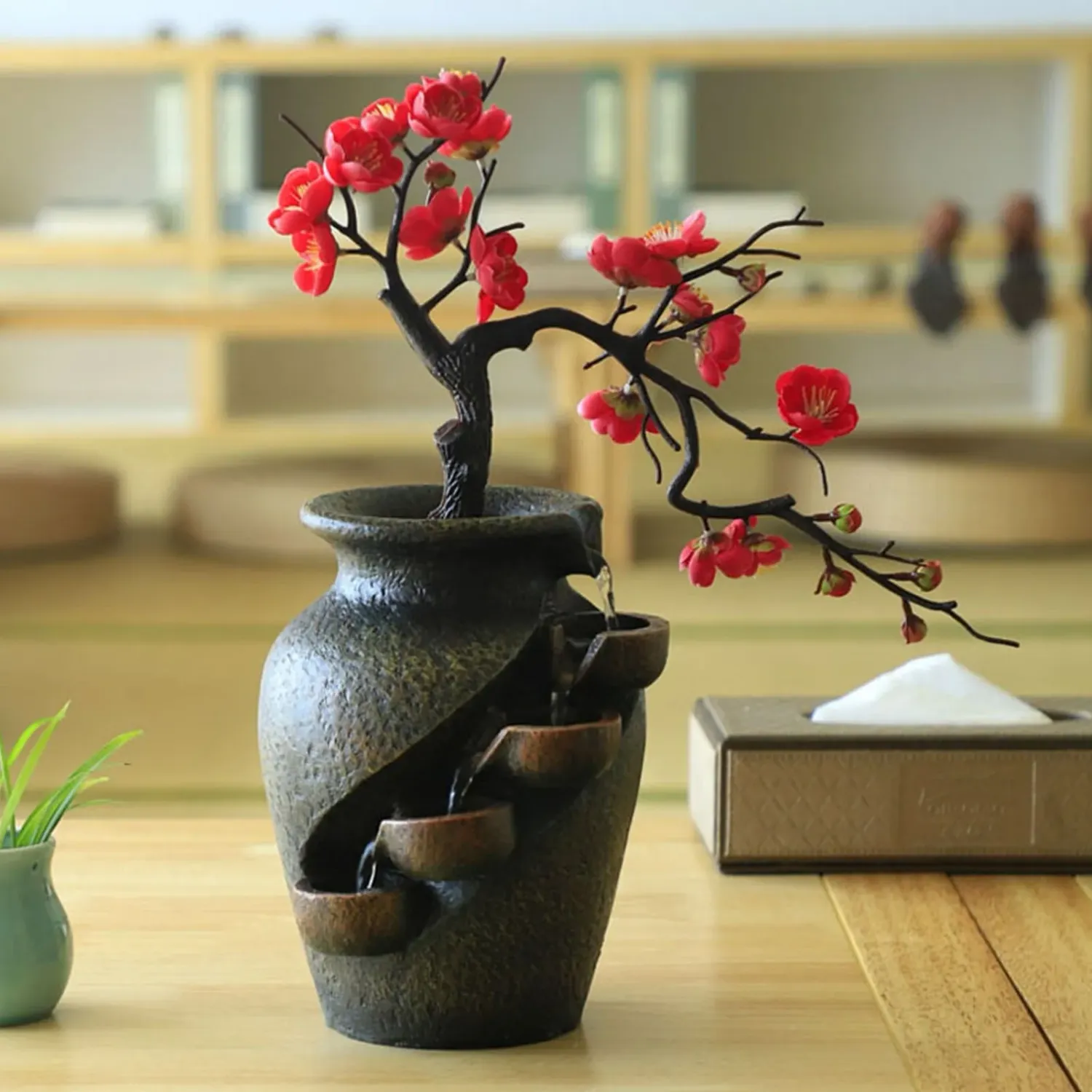 Japon style Sakura fontaine intérieure zen