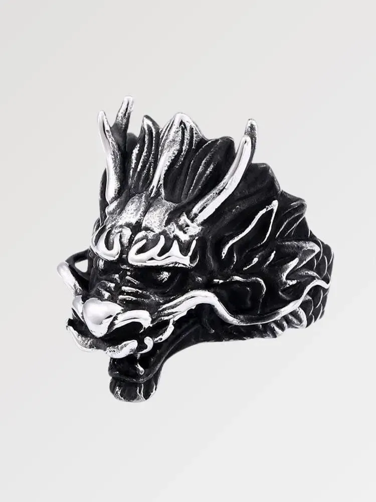 Japon style sephiro bague dragon en acier
