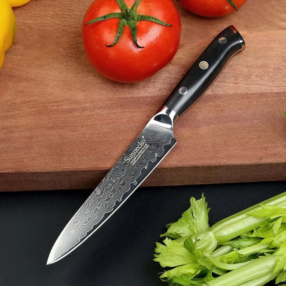 Japon style Damascus Knife Shisuniwa couteau de cuisine en acier Damas