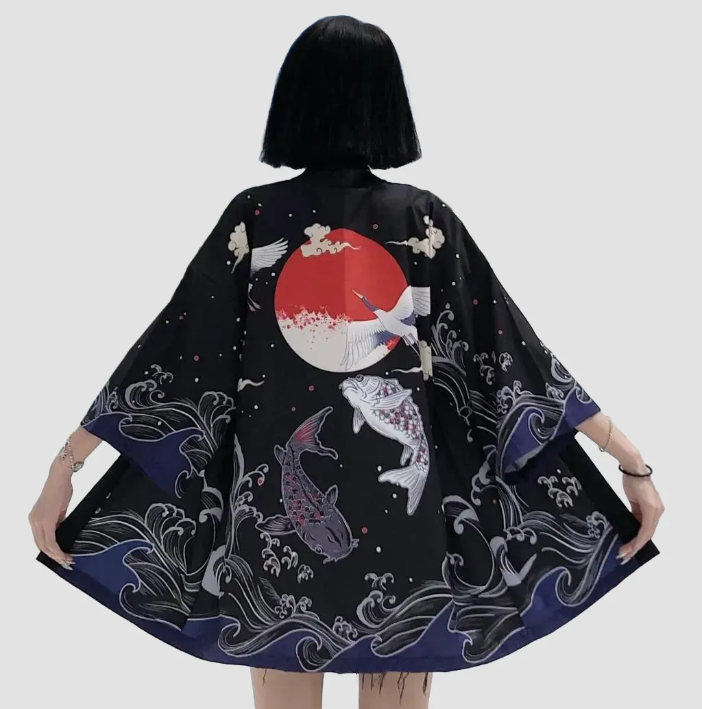 Japon style veste forme kimono femme coupe ample
