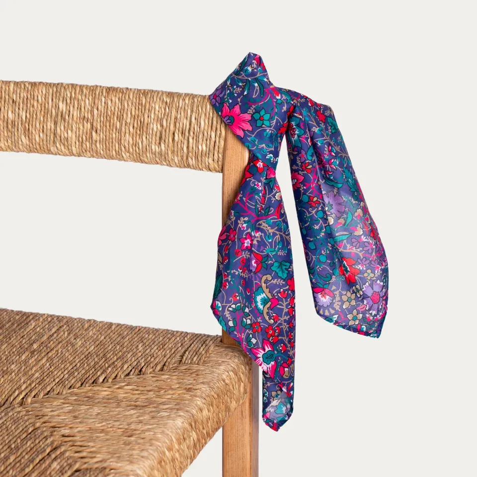 Mistral Bouquet bandana coton Ultraviolet 60x60