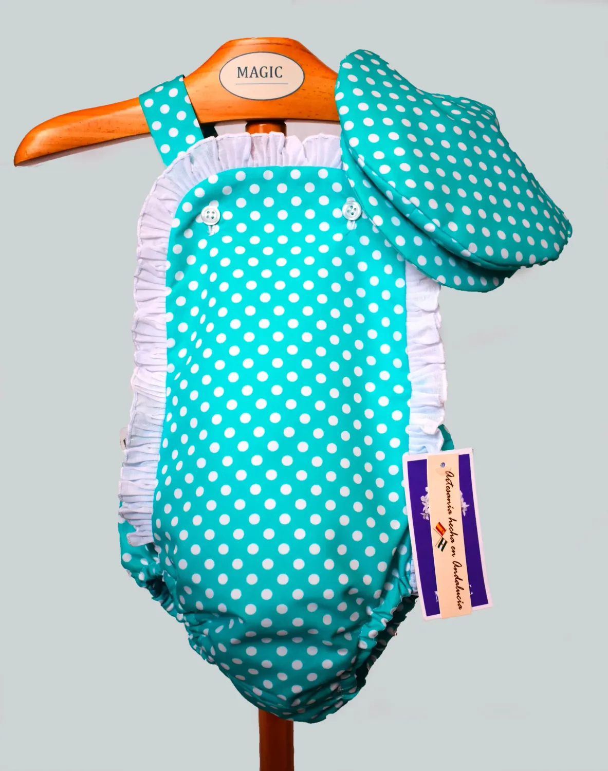 Viva La Feria Carlos ensemble bébé pois avec casquette