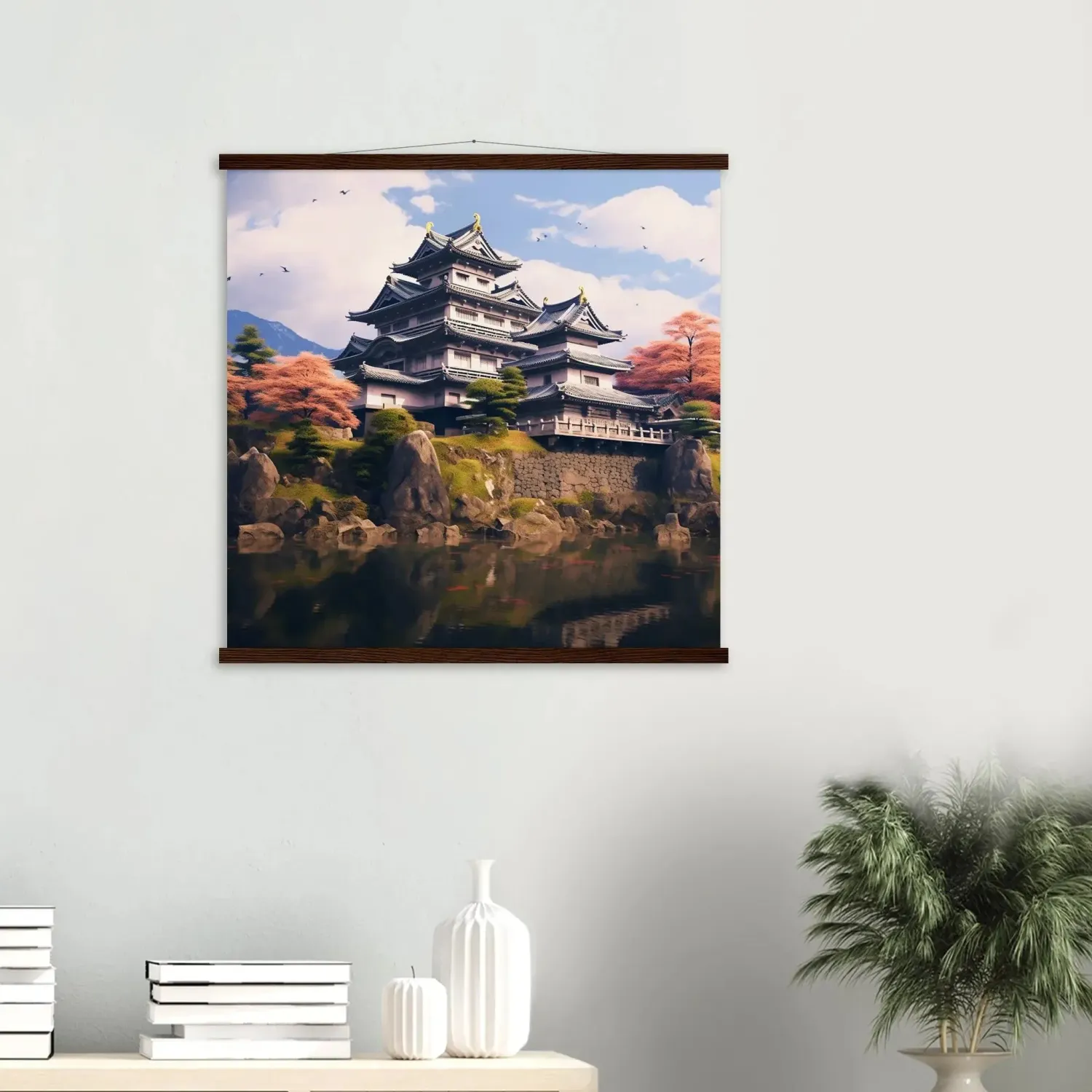 Japon style Château Himeji tableau temple japonais