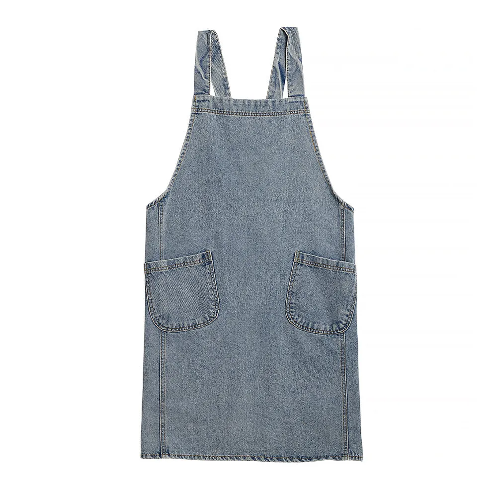 Esprit du Japon robe tablier japonais jean denim poches