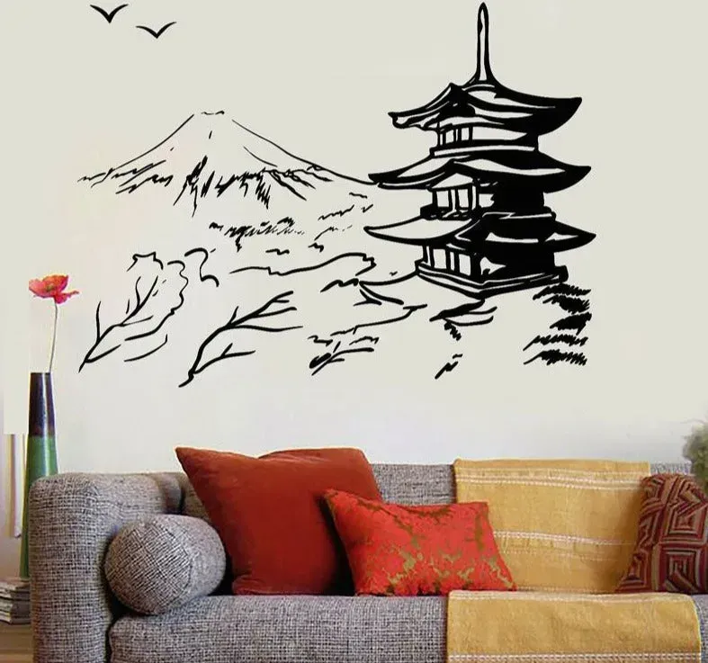 Japon style stickers décoratifs muraux zen