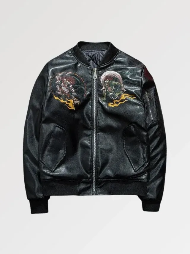 Japon style Bomber Japonais Yokai ‘azawi’ blouson streetwear