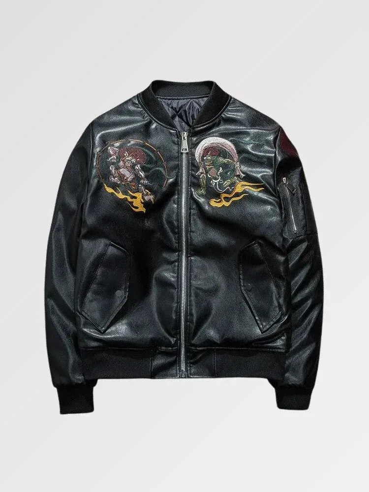 Japon style Bomber Japonais Yokai ‘azawi’ blouson streetwear