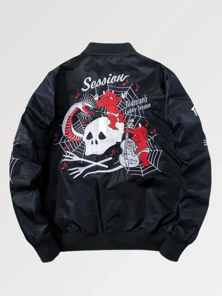 Japon style Devil Session bomber souvenir brodé