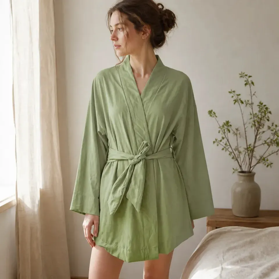 Esprit du Japon kimono court croisé femme ceinture