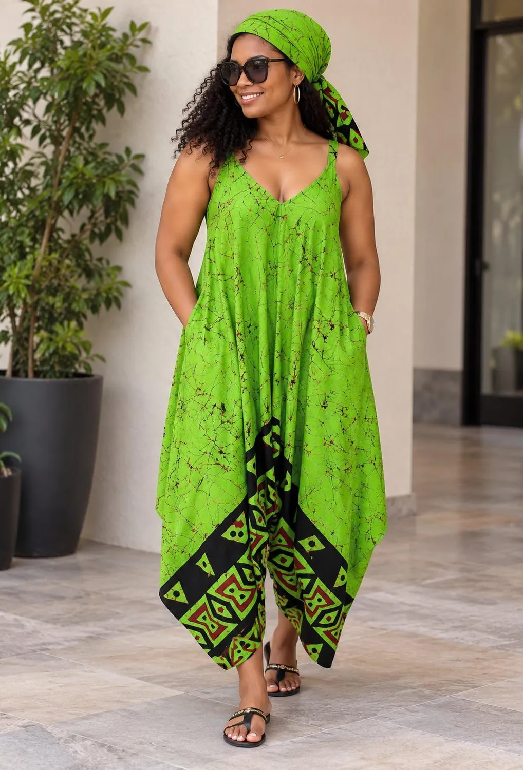 KAVAZI Combinaison harem africaine femme avec foulard