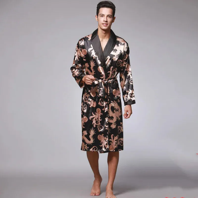 Esprit du Japon robe de chambre homme satin dragon